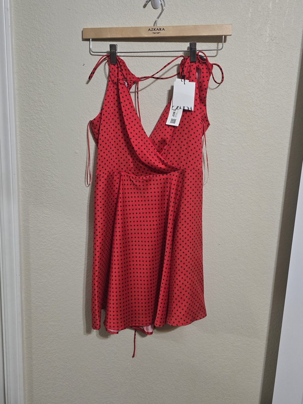 NEW Zara Red Polka Dot Mini Dress